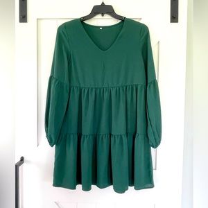 Green flowy dress